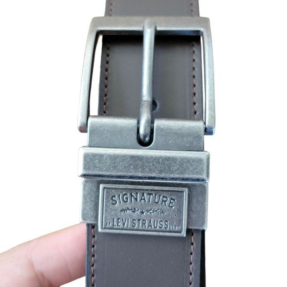 Levi Strauss Signature Genuine Leather Dark Brown Men's Sz 32 38533-2759 - Picture 2 of 5